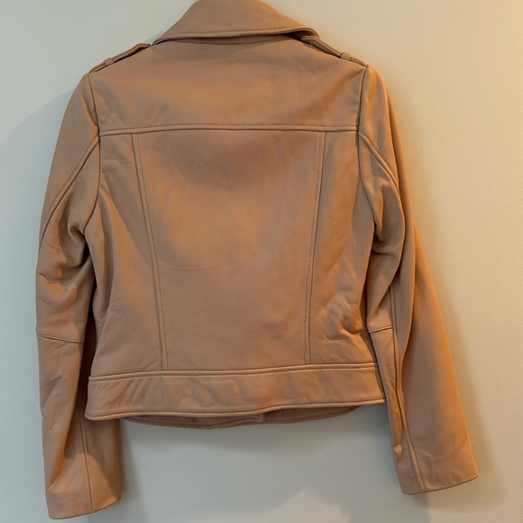 Cole Haan asymmetrical moto leather jacket - Picture 2 of 4